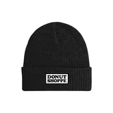DS Patch Waffle Knit Fold Beanie Black